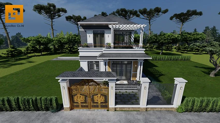 Tổng hợp Mẫu Biệt Thự 2 tầng đẹp hiện đại Quốc Bảo đã bàn giao gia chủ 20 Biệt thự 2 tầng mái Nhật hiện đại