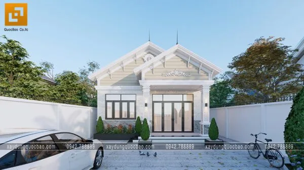 Thiết kế nhà 1 tầng mái thái đẹp mắt 2024