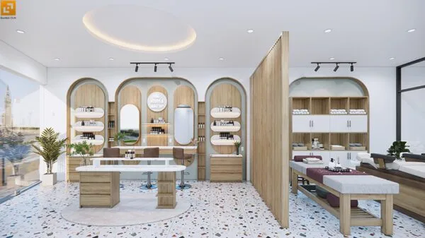 Thiết kế cửa hàng make up kết hợp làm spa mini tại Biên Hòa