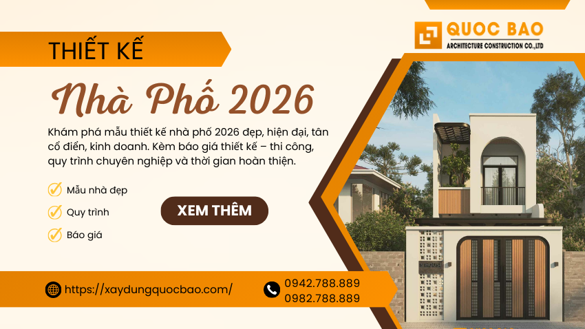 Thiết Kế Nhà Phố 2026– Mẫu Nhà Đẹp, Báo Giá & Quy Trình 1 mẫu thiết kế nhà phố 2026