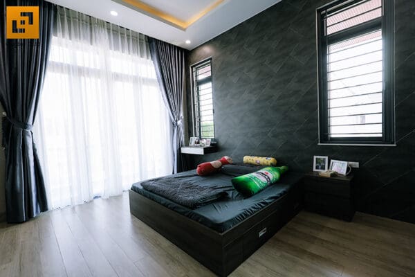 Năng Lực Thi Công 124 Phòng ngủ của bé khác với gam màu ấm hơn