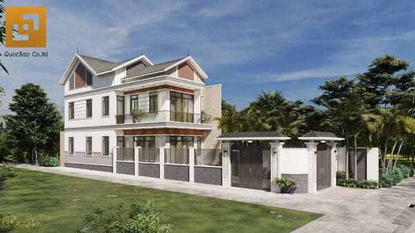 Các gam màu được kết hợp với chất liệu gỗ conwood mang lại cảm giác gần gũi, thân thiện cho căn biệt thự 