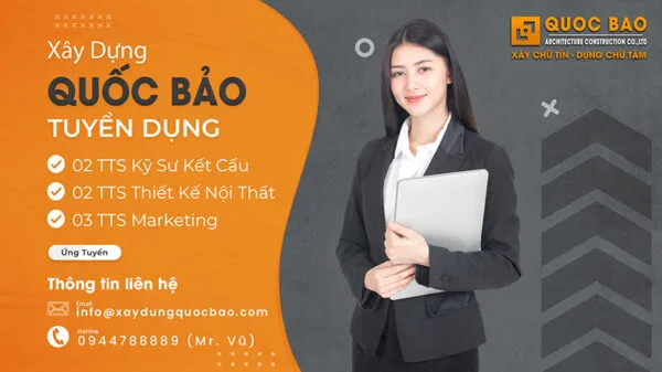 TUYỂN DỤNG THỰC TẬP SINH - XÂY DỰNG QUỐC BẢO 2 tuyển dụng thực tập sinh