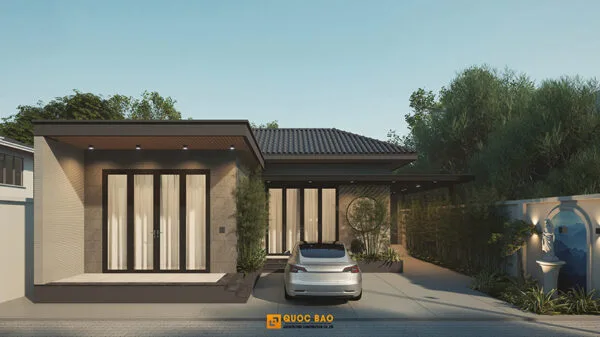 Mẫu biệt thự sân vườn mái nhật