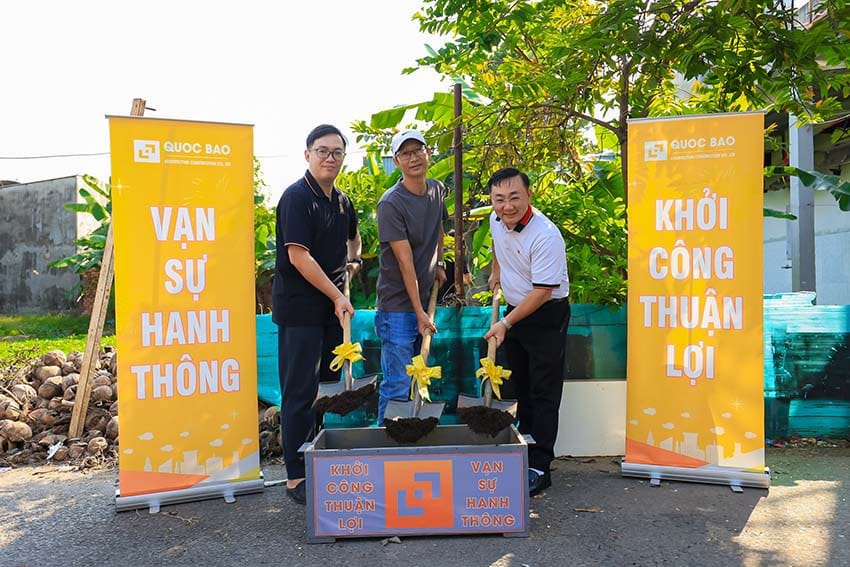 Dự án nhà phố hiện đại GĐ Anh Thắng Tại Nhơn Trạch - NP25001 4 Lễ khởi công xây dựng nhà phố hiện đại
