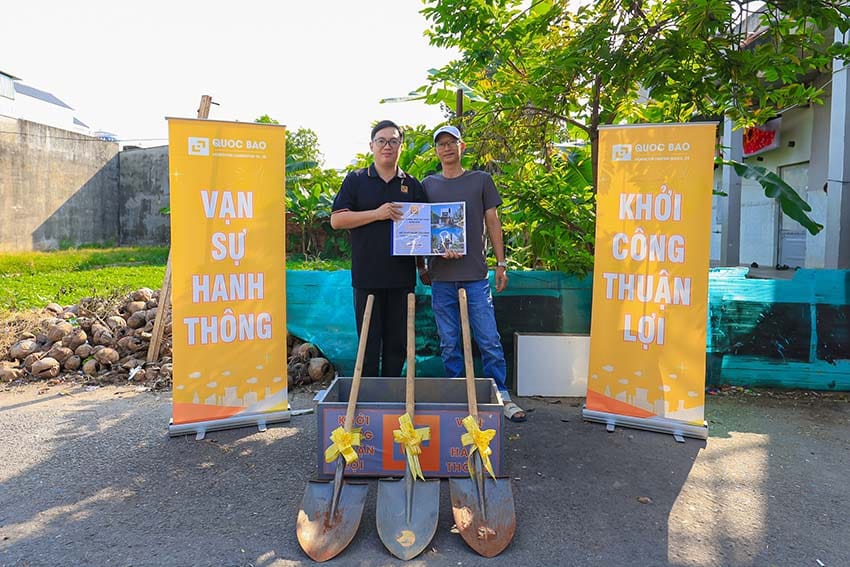 Dự án nhà phố hiện đại GĐ Anh Thắng Tại Nhơn Trạch - NP25001 3 Lễ khởi công xây dựng nhà phố hiện đại