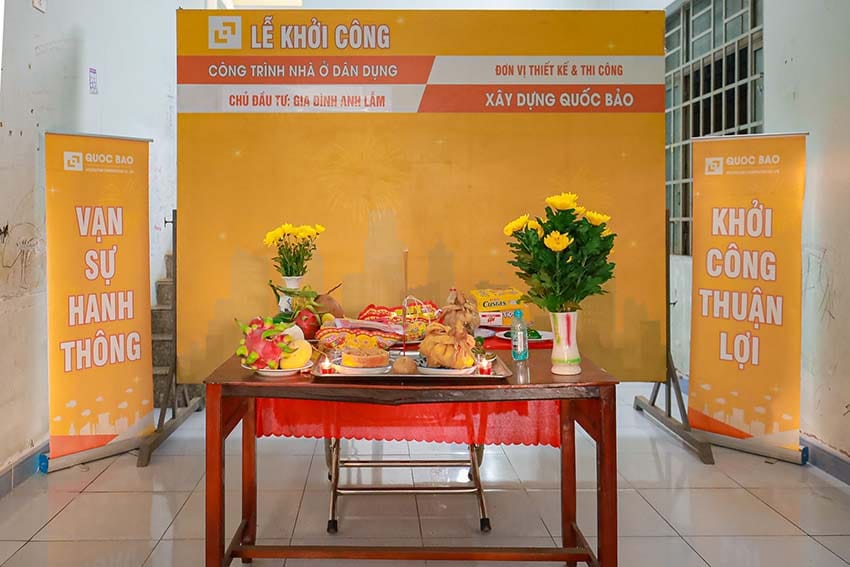 Dự án nhà phố hiện đại 2 tầng GĐ Anh Lẫm Tại Tam Phước - NP25003 12 Lễ khởi công nhà phố hiện đại 2 tầng