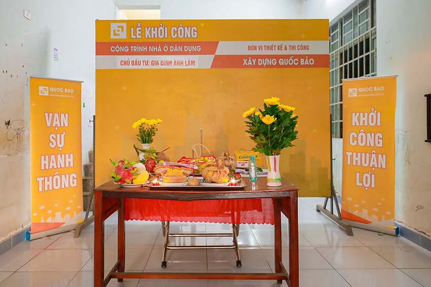 Dự án nhà phố hiện đại 2 tầng GĐ Anh Lẫm Tại Tam Phước - NP25003 7 Lễ khởi công nhà phố hiện đại 2 tầng