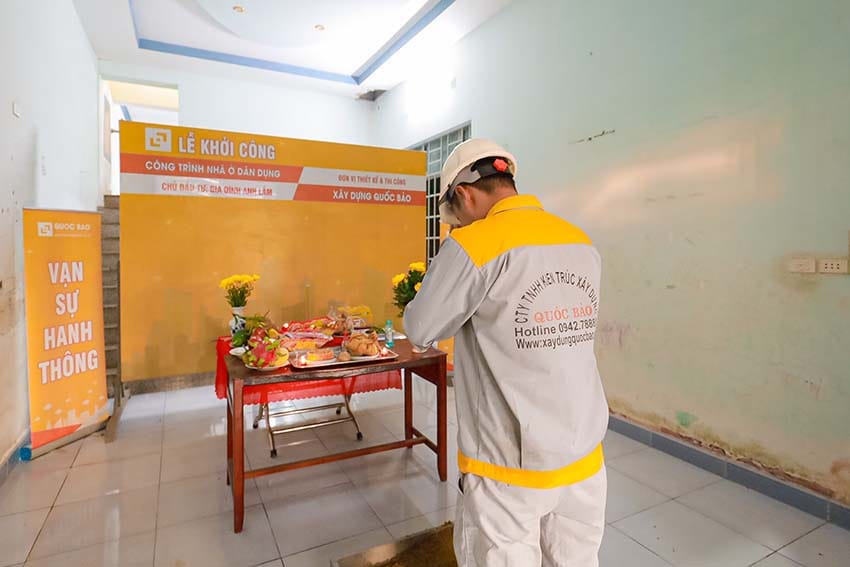 Dự án nhà phố hiện đại 2 tầng GĐ Anh Lẫm Tại Tam Phước - NP25003 6 Lễ khởi công nhà phố hiện đại 2 tầng