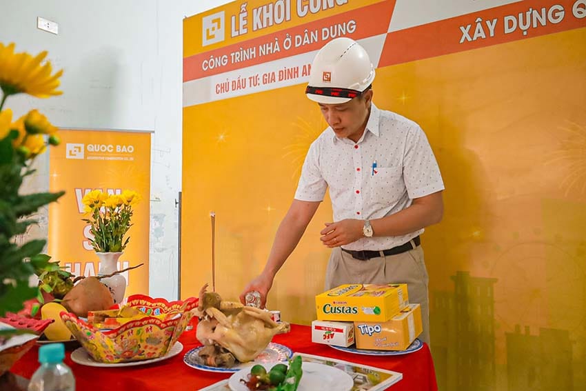 Dự án nhà phố hiện đại 2 tầng GĐ Anh Lẫm Tại Tam Phước - NP25003 5 Lễ khởi công nhà phố hiện đại 2 tầng