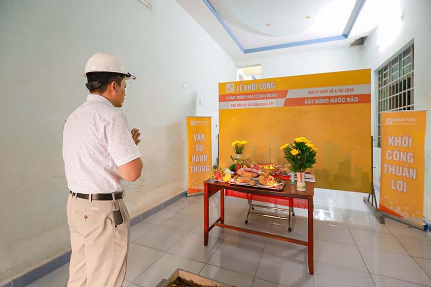 Dự án nhà phố hiện đại 2 tầng GĐ Anh Lẫm Tại Tam Phước - NP25003 4 Lễ khởi công nhà phố hiện đại 2 tầng