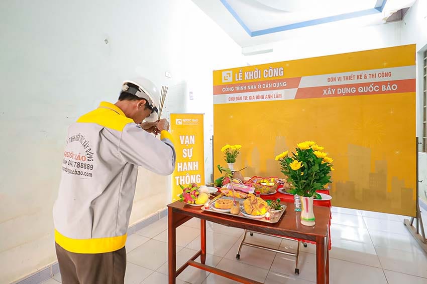 Dự án nhà phố hiện đại 2 tầng GĐ Anh Lẫm Tại Tam Phước - NP25003 3 Lễ khởi công nhà phố hiện đại 2 tầng