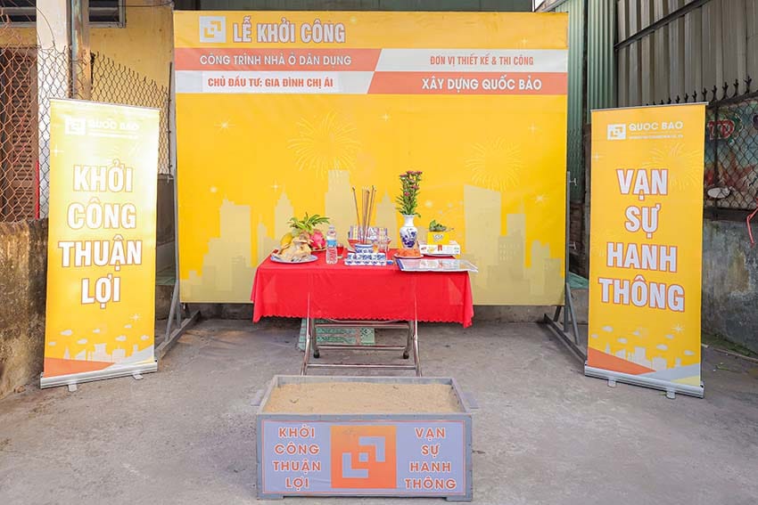Dự án nhà phố tân cổ điển 2 tầng mái thái GĐ Chị Ái Tại Phước Tân - NP25002 3 Lễ khởi công nhà phố tân cổ điển 2 tầng