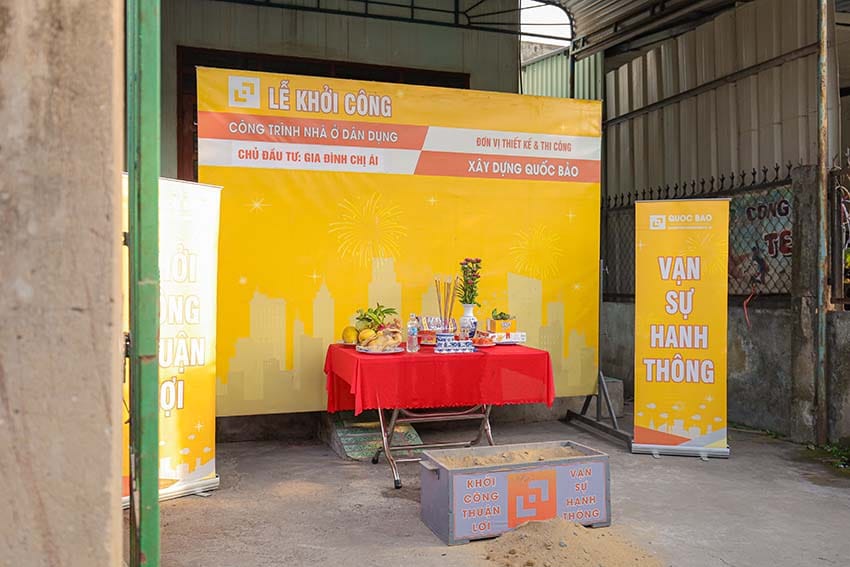 Dự án nhà phố tân cổ điển 2 tầng mái thái GĐ Chị Ái Tại Phước Tân - NP25002 4 Lễ khởi công nhà phố tân cổ điển 2 tầng