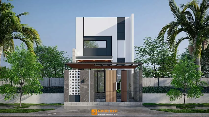 Mẫu nhà phố gác lửng hiện đại