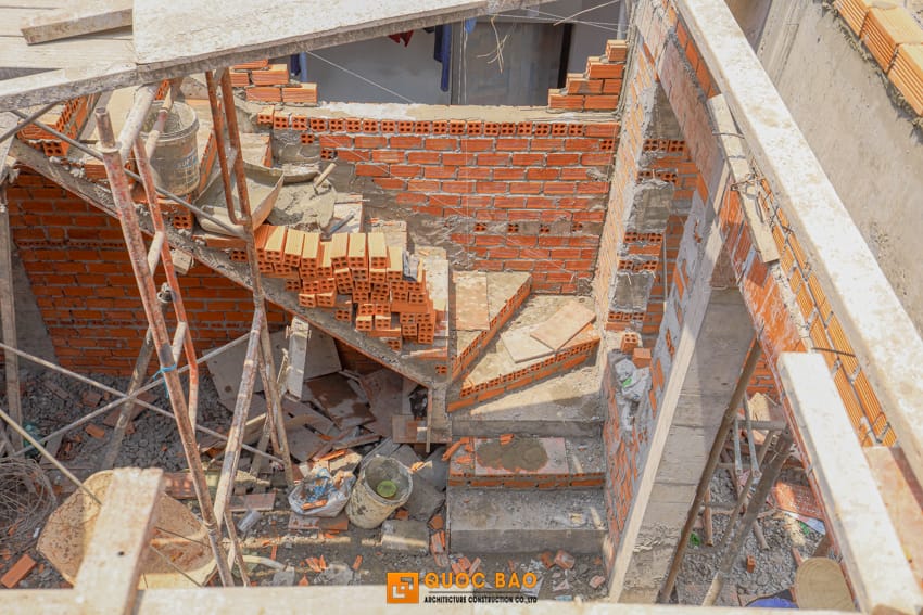 Dự án nhà phố hiện đại GĐ Anh Thắng Tại Nhơn Trạch - NP25001 25 Thi công phần thô nhà phố gác lửng