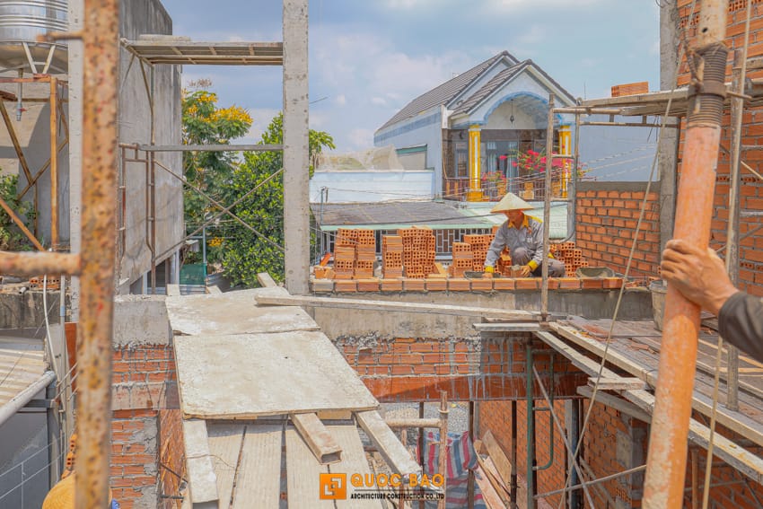Dự án nhà phố hiện đại GĐ Anh Thắng Tại Nhơn Trạch - NP25001 23 Thi công phần thô nhà phố gác lửng