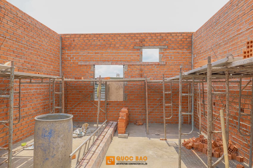 Dự án nhà phố hiện đại GĐ Anh Thắng Tại Nhơn Trạch - NP25001 22 Thi công phần thô nhà phố gác lửng