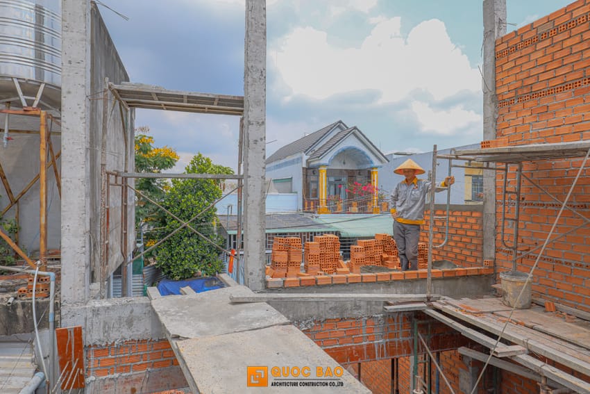 Dự án nhà phố hiện đại GĐ Anh Thắng Tại Nhơn Trạch - NP25001 19 Thi công phần thô nhà phố gác lửng