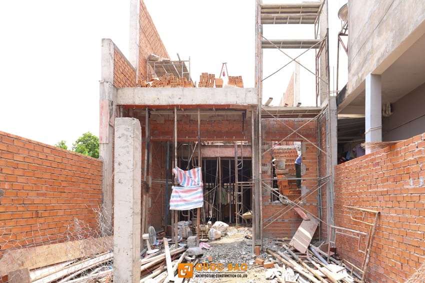 Dự án nhà phố hiện đại GĐ Anh Thắng Tại Nhơn Trạch - NP25001 16 Thi công phần thô nhà phố gác lửng