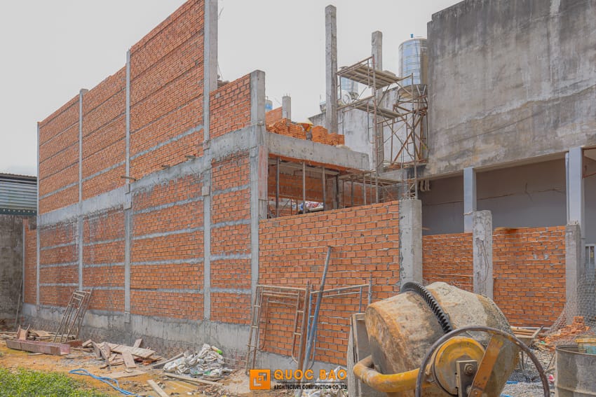 Dự án nhà phố hiện đại GĐ Anh Thắng Tại Nhơn Trạch - NP25001 14 Thi công phần thô nhà phố gác lửng