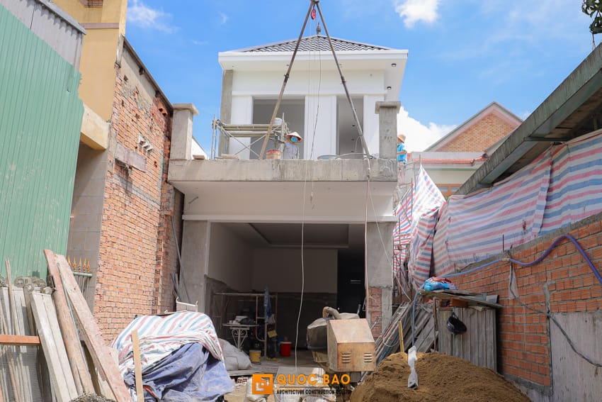 Dự án nhà phố hiện đại 2 tầng GĐ Anh Lẫm Tại Tam Phước - NP25003 44 Thi công phần hoàn thiện của nhà phố hiện đại 2 tầng