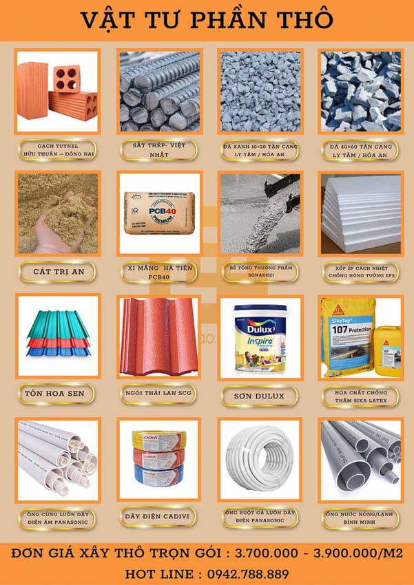 Báo Giá Xây Nhà Tại Long Thành Đồng Nai - Đừng Bỏ Lỡ Những Điều Quan Trọng! 4 Vật liệu xây dựng báo giá xây nhà tại Long Thành Đồng Nai