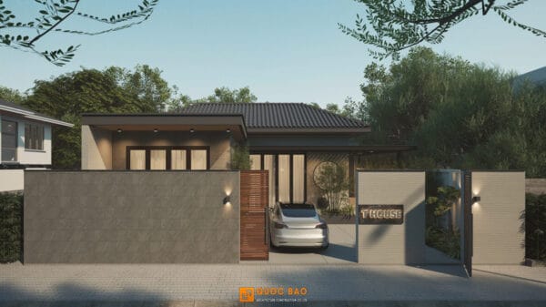 Biệt thự sân vườn mái nhật