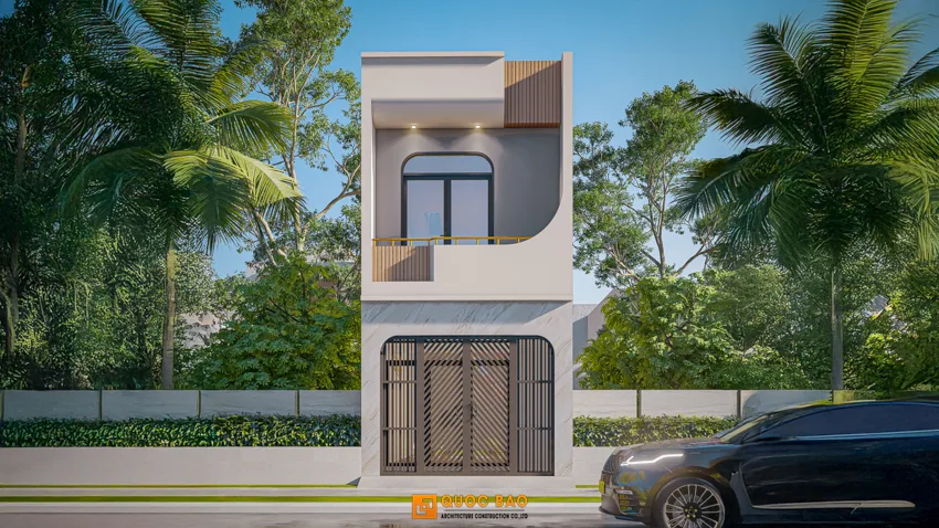 Thiết Kế Nhà Phố Hiện Đại Độc Đáo Với Đường Nét Vuông Vức - NP25105 1 Nhà phố hiện đại 2 tầng Đồng Nai