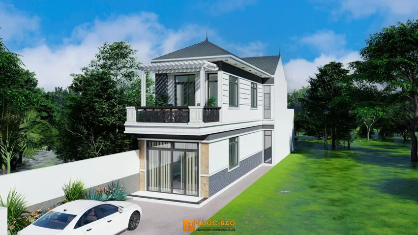 Nhà Phố Hiện Đại 2 Tầng Với Mái Nhật Sang Trọng - NP25103 1 Nhà phố hiện đại 2 tầng mái nhật