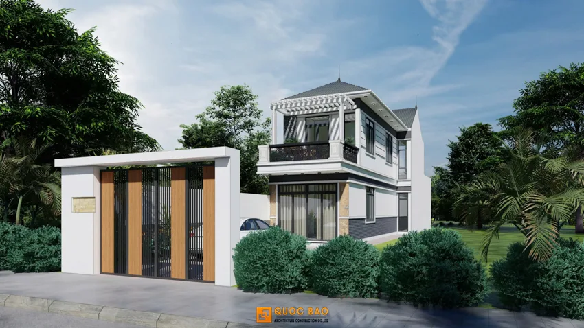 Nhà Phố Hiện Đại 2 Tầng Với Mái Nhật Sang Trọng - NP25103 2 Nhà phố hiện đại 2 tầng mái nhật