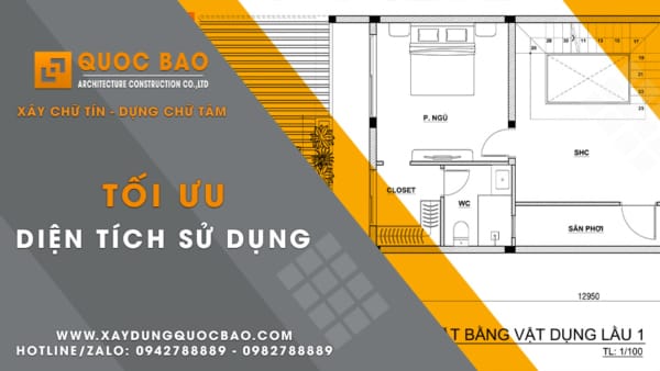 Xây Dựng Quốc Bảo - Nhà thầu 15 năm kinh nghiệm trong ngành Xây Dựng 33 Toi uu dien tich su dung