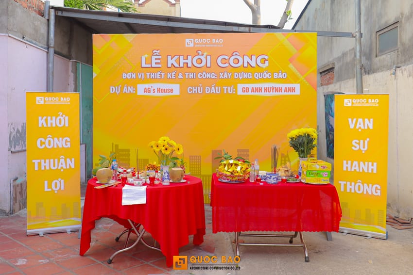 Dự án nhà phố 2 tầng GĐ anh Huỳnh Anh tại Long Thành - NP25006 17 khởi công nhà phố 2 tầng hiện đại