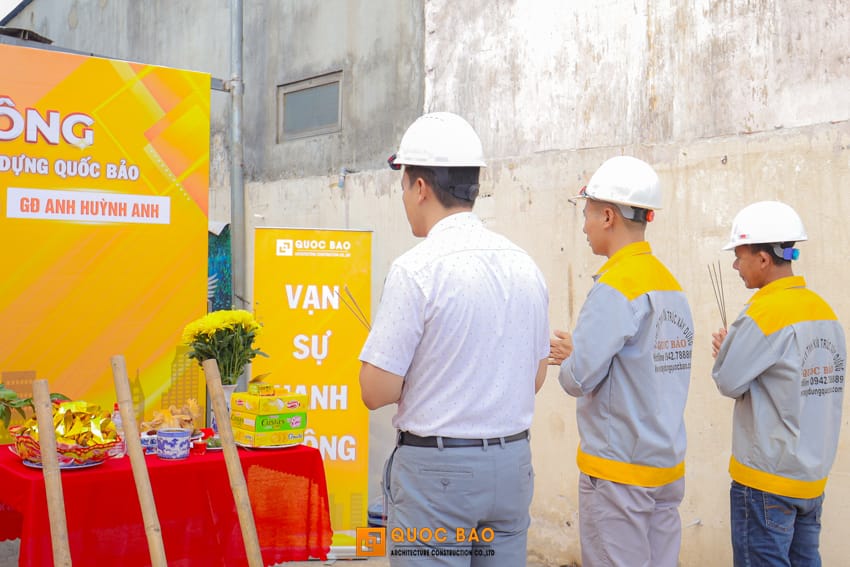 Dự án nhà phố 2 tầng GĐ anh Huỳnh Anh tại Long Thành - NP25006 10 khởi công nhà phố 2 tầng hiện đại