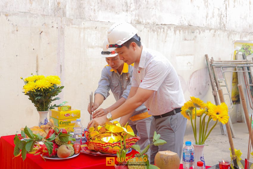 Dự án nhà phố 2 tầng GĐ anh Huỳnh Anh tại Long Thành - NP25006 11 khởi công nhà phố 2 tầng hiện đại