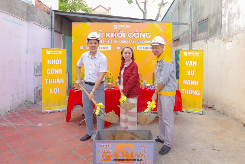 Dự án nhà phố 2 tầng GĐ anh Huỳnh Anh tại Long Thành - NP25006 2 khởi công nhà phố 2 tầng hiện đại