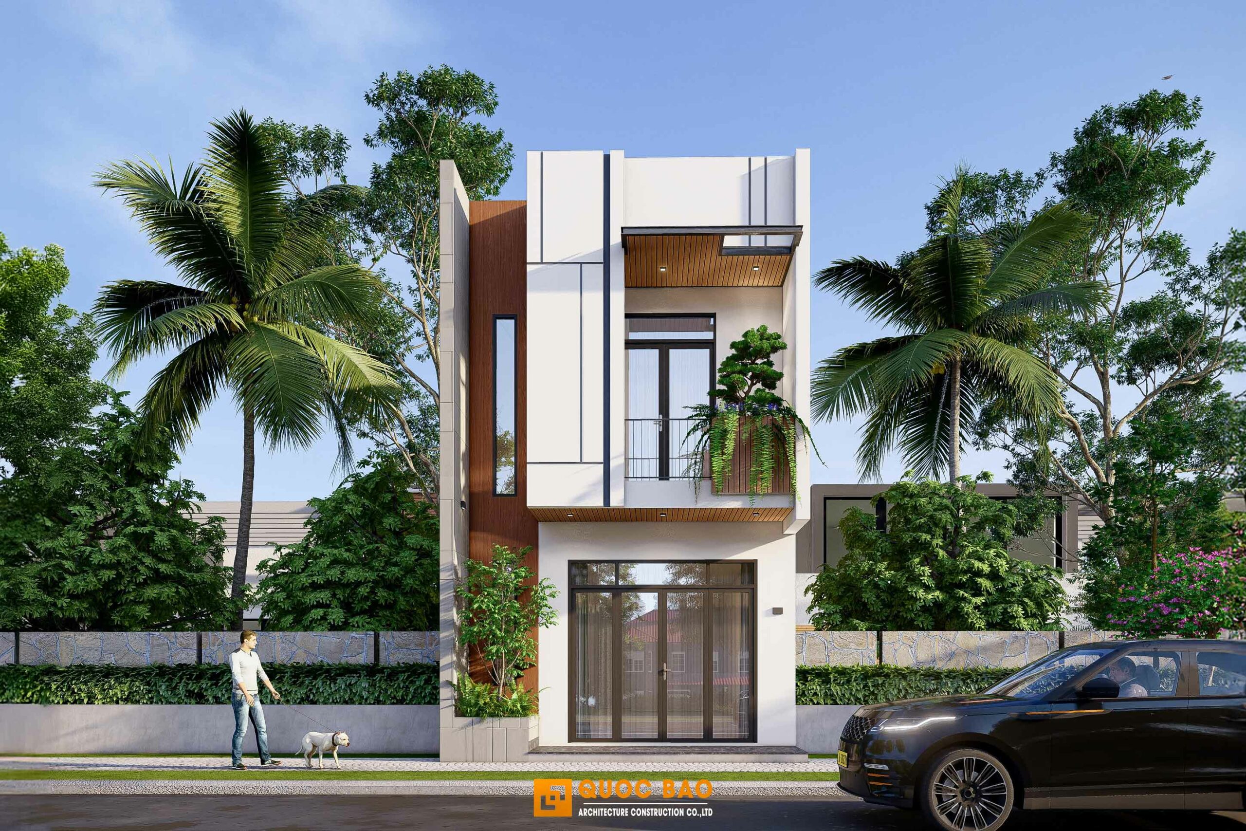 Dự án nhà phố 2 tầng GĐ anh Huỳnh Anh tại Long Thành - NP25006 1 Phối Cảnh 3D Của Nhà Phố 2 Tầng Hiện Đại