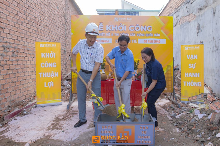 Dự án nhà phố 3 tầng GĐ anh Dũng tại Tân Hiệp, Biên Hòa - NP25007 4 Lễ khởi công nhà phố hiện đại