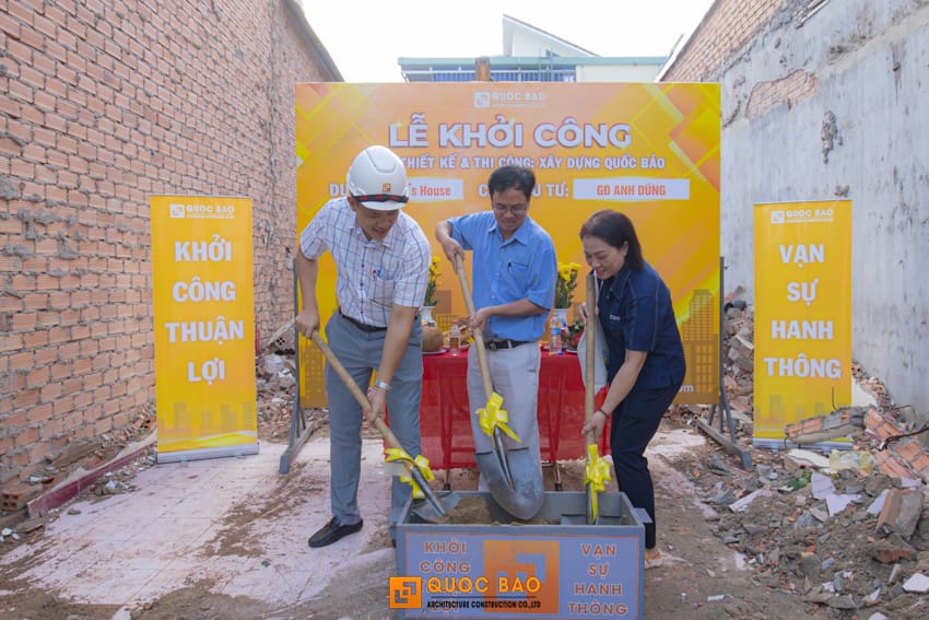 Dự án nhà phố 3 tầng GĐ anh Dũng tại Tân Hiệp, Biên Hòa - NP25007 5 Lễ khởi công nhà phố hiện đại