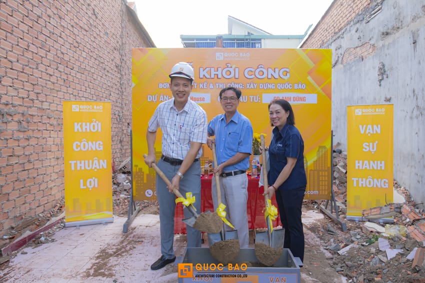 Dự án nhà phố 3 tầng GĐ anh Dũng tại Tân Hiệp, Biên Hòa - NP25007 6 Lễ khởi công nhà phố hiện đại