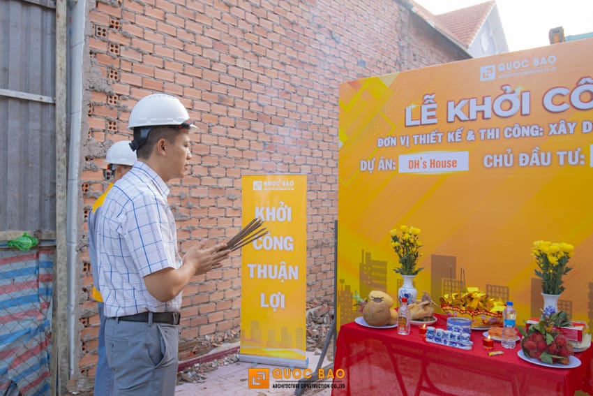 Dự án nhà phố 3 tầng GĐ anh Dũng tại Tân Hiệp, Biên Hòa - NP25007 9 Lễ khởi công nhà phố hiện đại