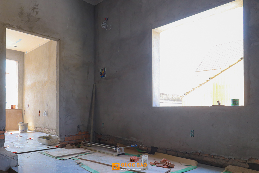 Dự án nhà phố hiện đại GĐ anh Cường tại Long Thành - NP25009 49 thi công phần thô nhà phố hiện đại
