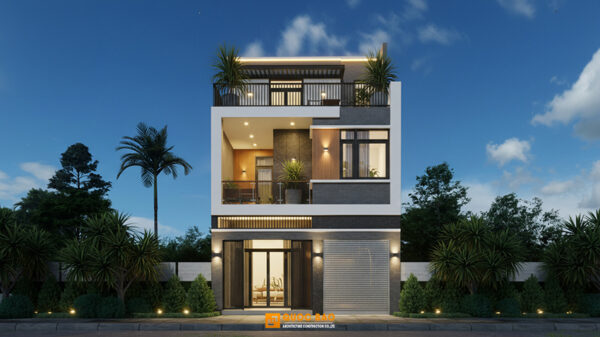 nhà phố hiện đại 2 tầng 1 tum