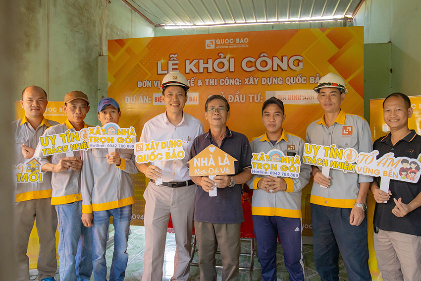 Dự án nhà phố hiện đại 2 tầng 1 tum GĐ anh Tiến tại Hố Nai, Đồng Nai - NP26001 2 Khởi công nhà phố hiện đại 2 tầng 1 tum