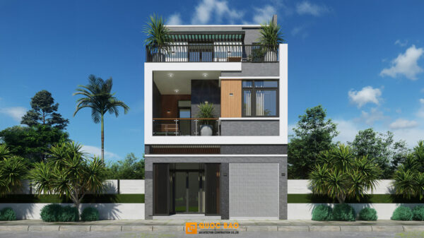 Nhà phố hiện đại 2 tầng 1 tum