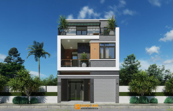 Nhà phố hiện đại 2 tầng 1 tum