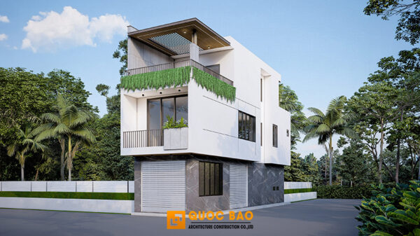 Phối cảnh nhà phố hiện đại 3 tầng