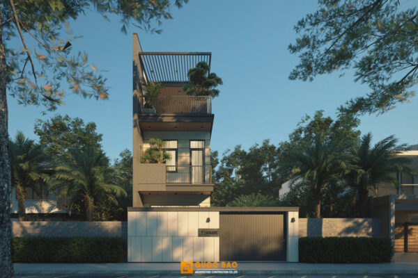 3D nhà phố hiện đại 3 tầng