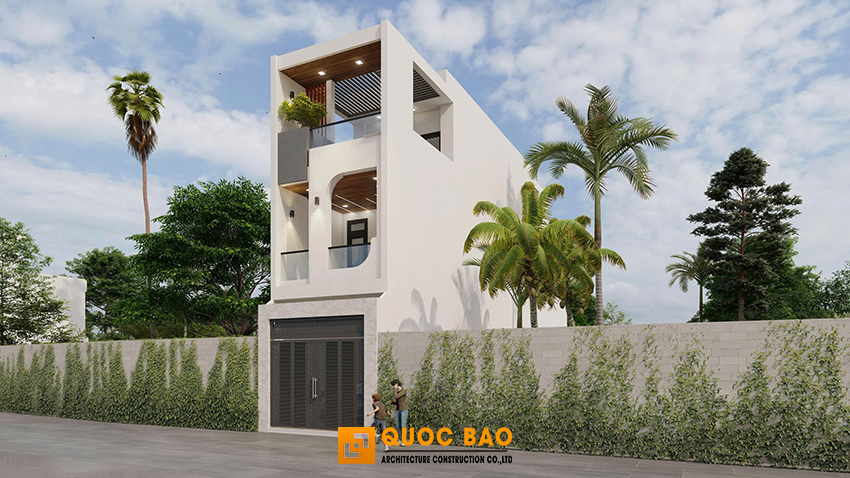 Nhà Phố 3 Tầng – Vẻ Đẹp Hiện Đại Trong Từng Không Gian Sống 2 3D nhà phố hiện đại 3 tầng