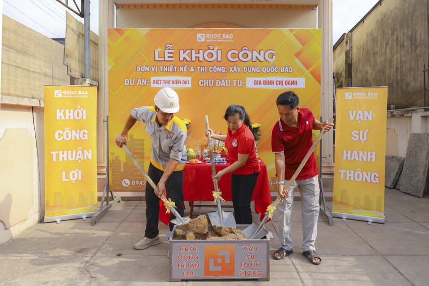 Dự Án Biệt Thự Hiện Đại 2 Tầng GĐ Nhà cô Oanh tại Tam Hiệp, Đồng Nai - BT26001 3 khởi công biệt thự hiện đại